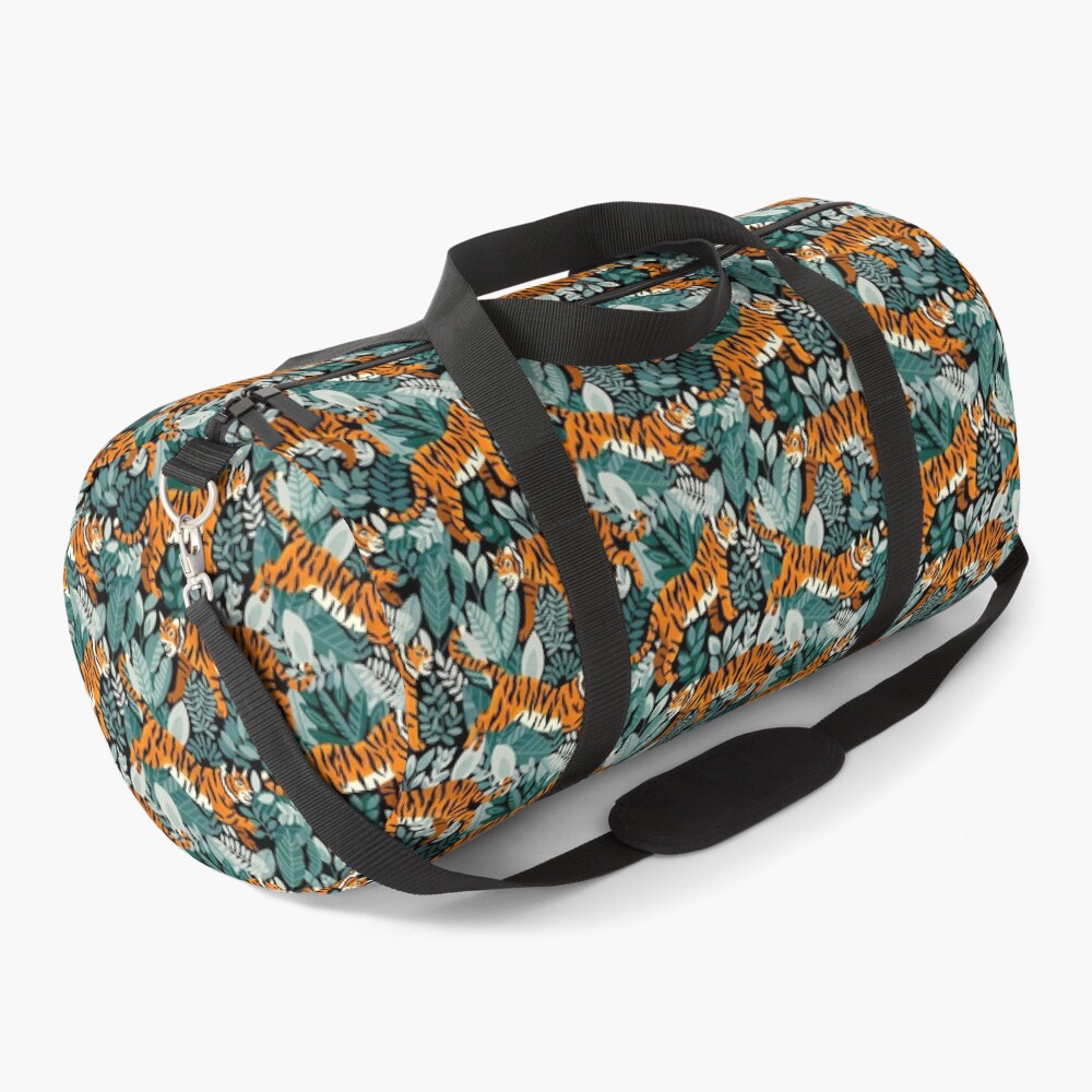 Bengal Tiger Teal Jungle Duffle Bag