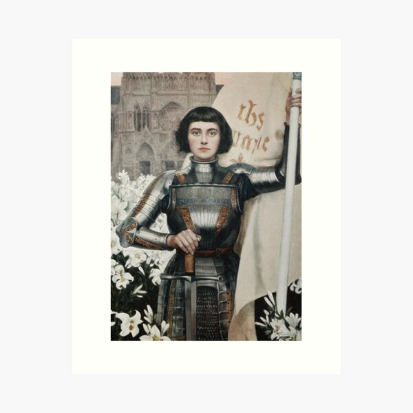A 1903 engraving of Joan of Arc. Art Print