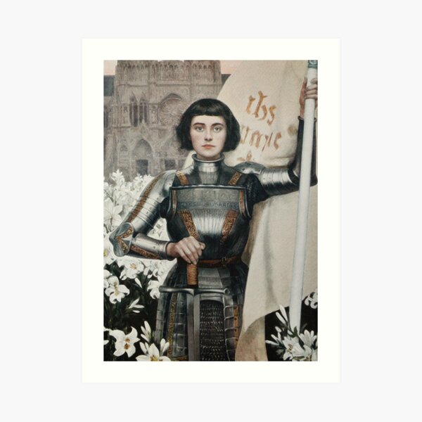 A 1903 engraving of Joan of Arc. Art Print