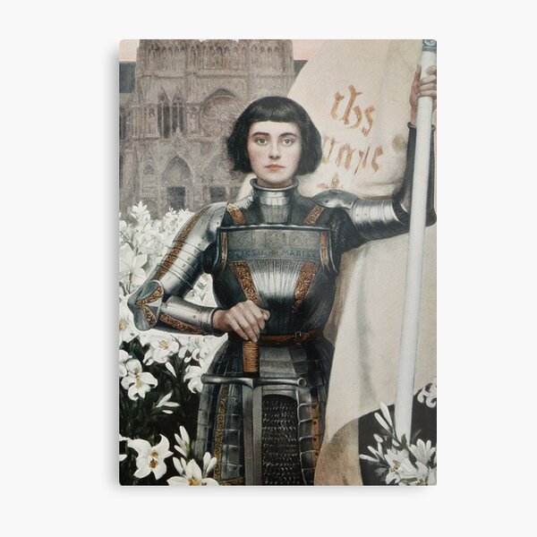 A 1903 engraving of Joan of Arc. Metal Print