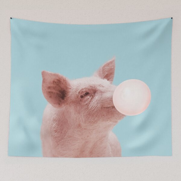 Aperçu de l'œuvre Piggy-gum piggy en bleu créée et vendue par ESCAPZ.