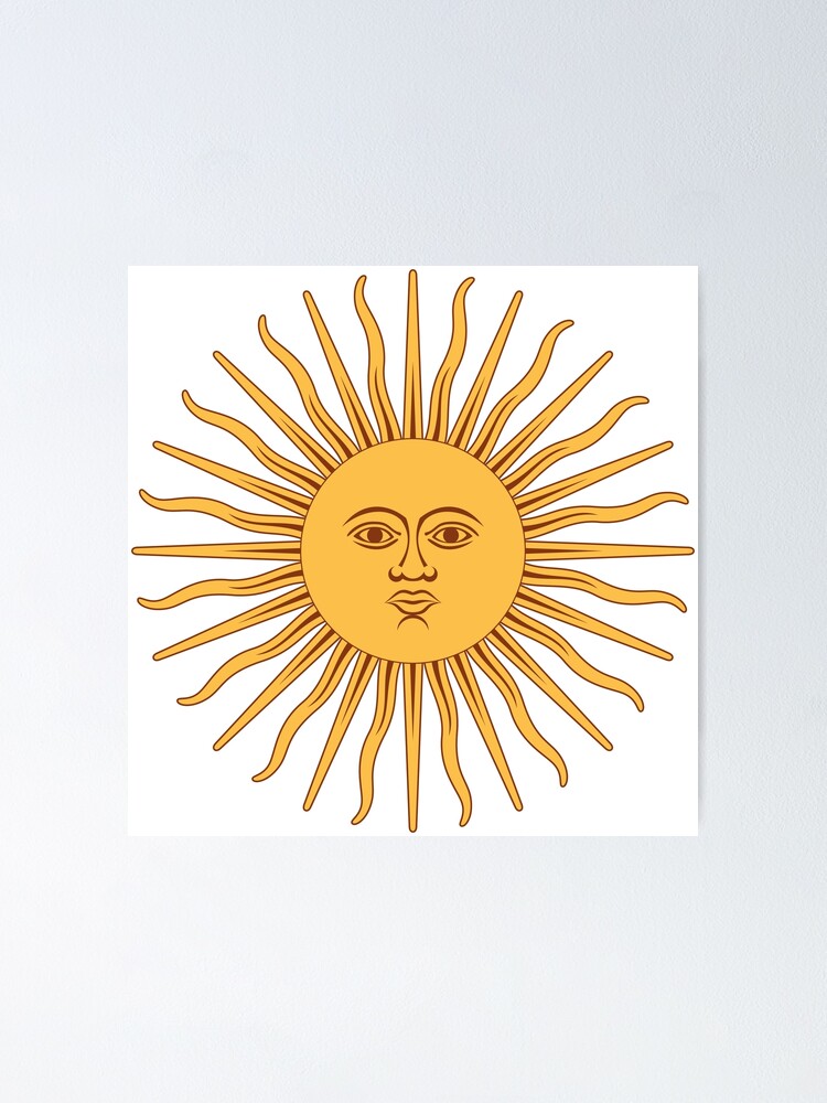 Mercurio Un evento evitar Póster « Parte de la bandera nacional de Argentina. Este sol apareció por  primera vez en la bandera lanzada en 1818.» de ArgosDesigns | Redbubble