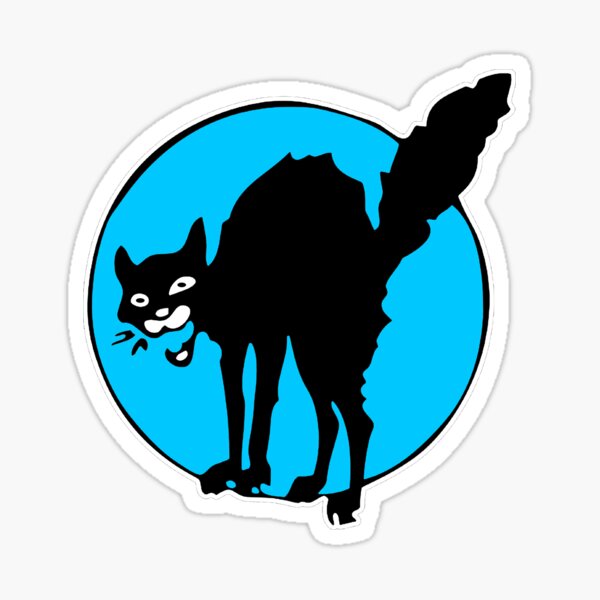 Gato Divertido Sabotaje Gato Negro Pegatina