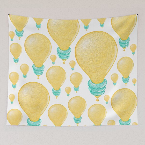 Item preview, Light bulb art balloon twisting pointillism painting designed and sold by MitoP.