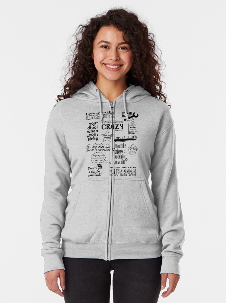 Alternate view of Heroes of Olympus Quotes Zipped Hoodie
