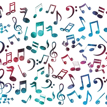 Artwork thumbnail, Multi Color Music Notes Pattern by Primroaddesigns