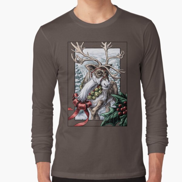 Jingle Bells Holiday Reindeer Long Sleeve T-Shirt
