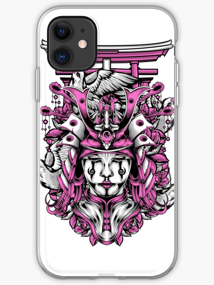 Female Samurai Hannya Mask Oni Demon Japan Iphone Case Cover By Dazed Draft Redbubble