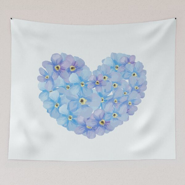 Item preview, Forget Me Not Blue Flowers Heart - Floral Heart Design designed and sold by Thordur Sturluson.