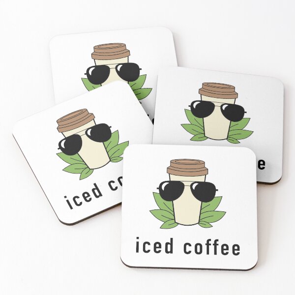 Item preview, iced coffee with Sunglasses designed and sold by pixelcow333.