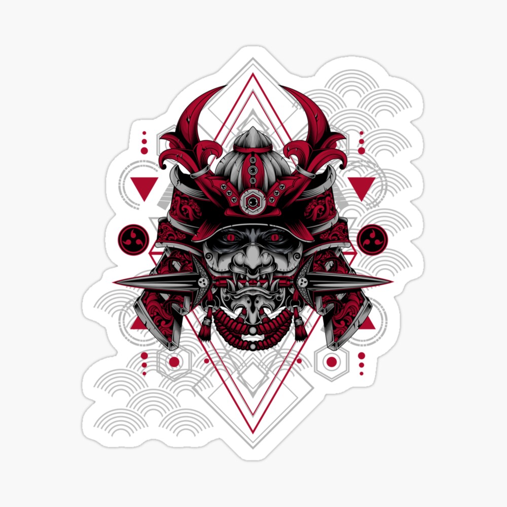 Red Oni Samurai Hannya Mask Demon Japan Canvas Print By Dazed Draft Redbubble