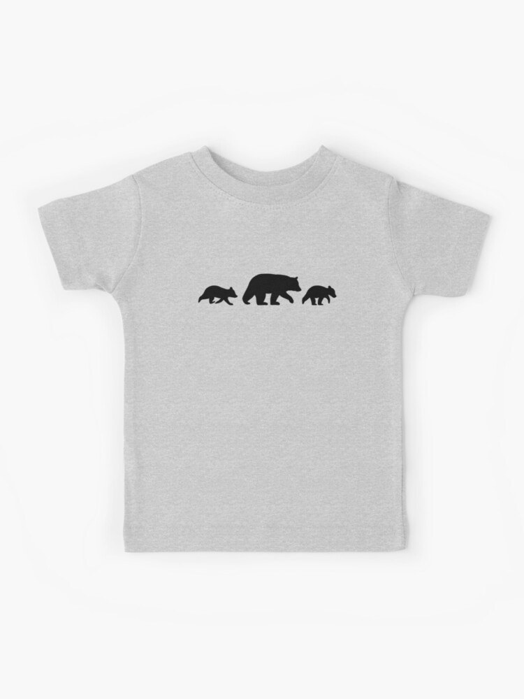 Black Bear with Cubs Silhouettes Kids T-Shirt for Sale by Jenn Inashvili