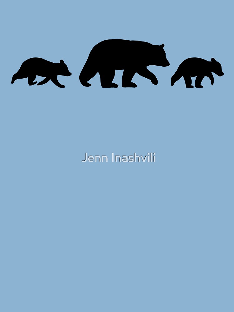 Black Bear with Cubs Silhouettes Kids T-Shirt for Sale by Jenn Inashvili