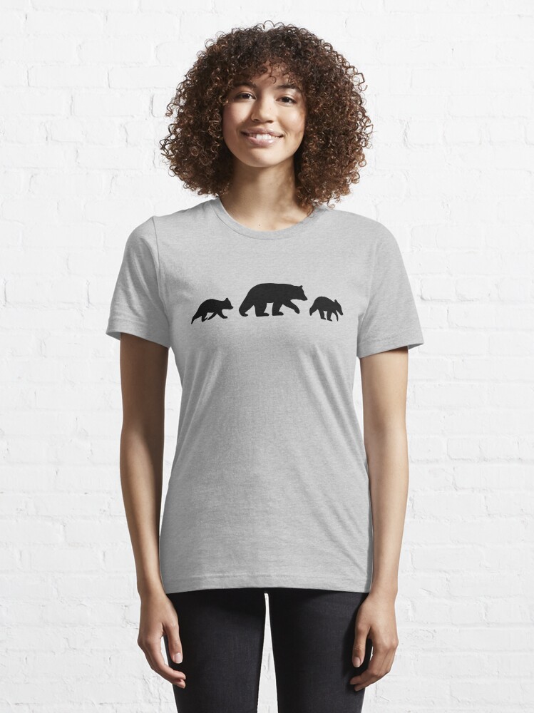 Black Bear with Cubs Silhouettes Kids T-Shirt for Sale by Jenn Inashvili