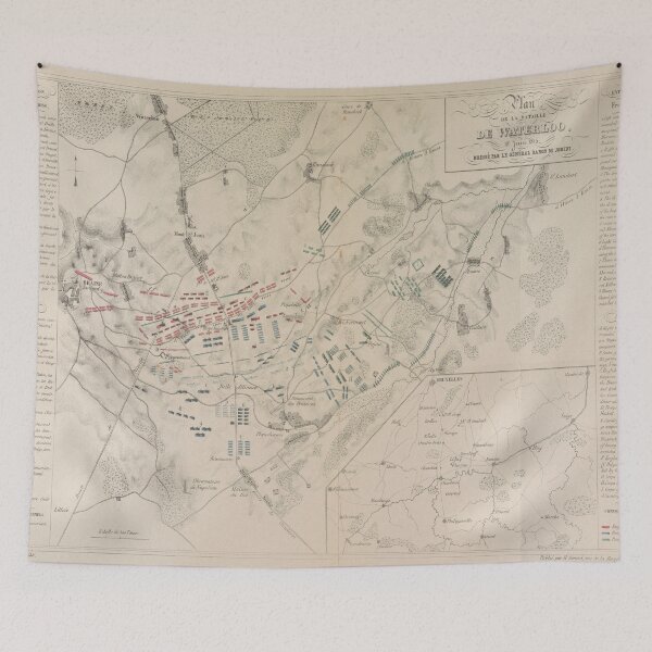 Item preview, Vintage Battle of Waterloo Map (1846) designed and sold by BravuraMedia.