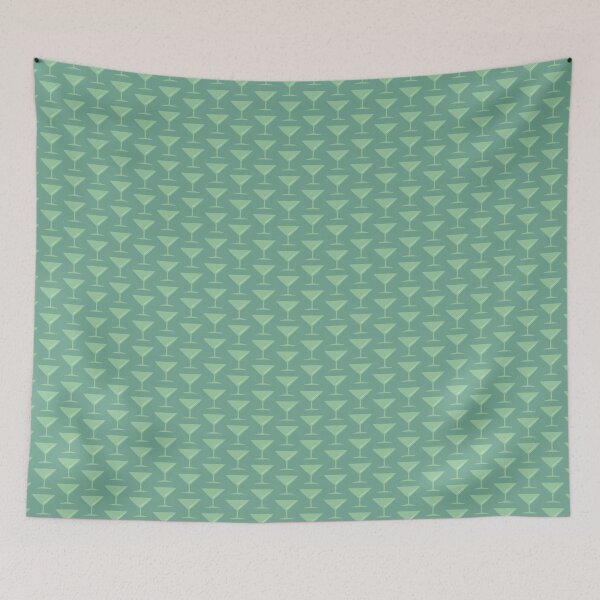 Item preview, Green Midcentury Modern Martini Pattern designed and sold by carabara.