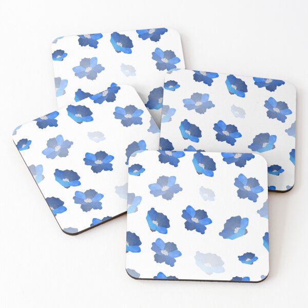 Item preview, Blue watercolor effect floral flower pattern designed and sold by Illutino.