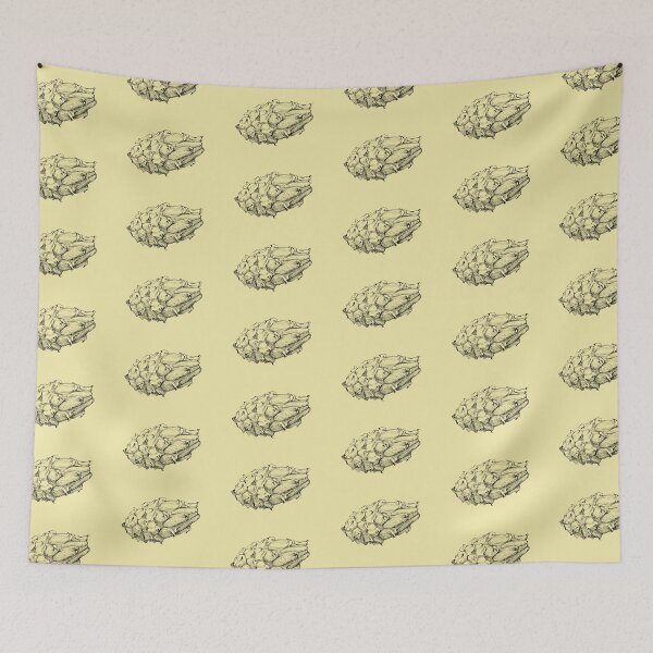 Item preview, Yellow Pitaya. Hand drawn juicy tropical fruit. Black ink illustration. designed and sold by Antonina Sotnikova.