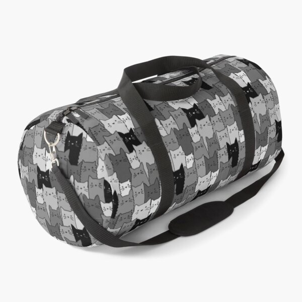 Silent Cats Monochromatic Duffle Bag