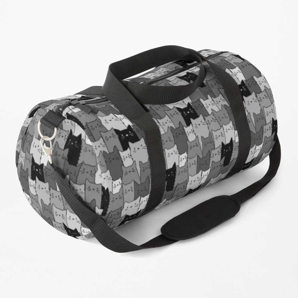 Silent Cats Monochromatic Duffle Bag