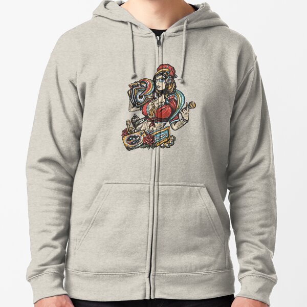 Hip hop cool girl Zipped Hoodie