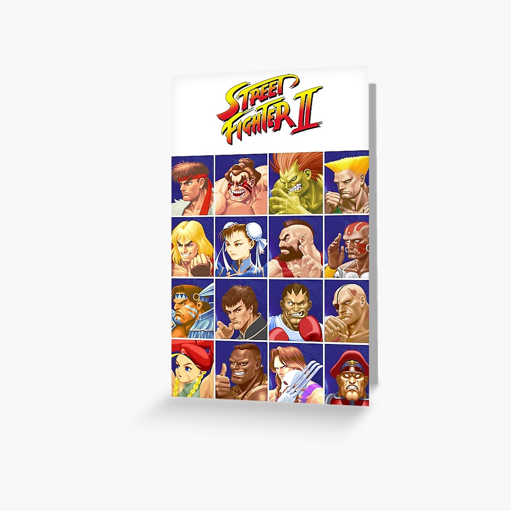 street-fighter-ii-select-character-greeting-card-for-sale-by