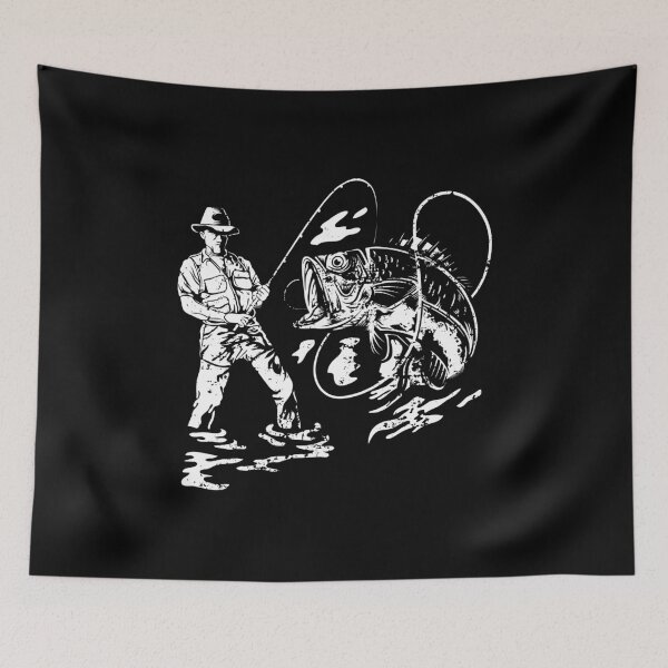 Item preview, Retro Vintage Fisherman Fishing Bass Hobby Gift designed and sold by haselshirt.