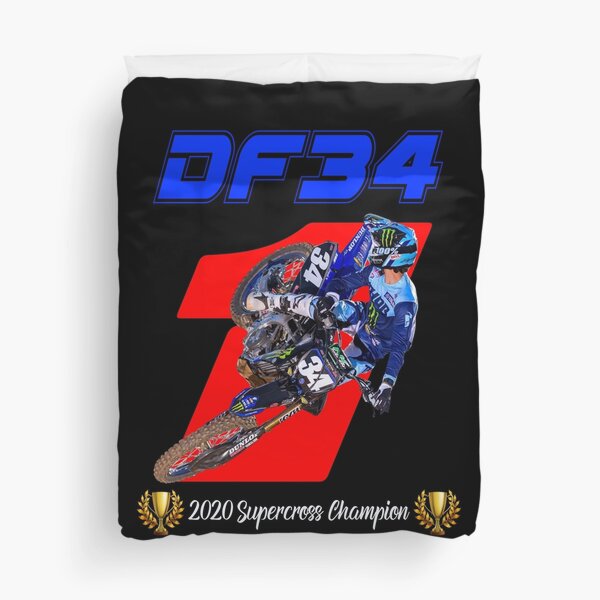 Dylan Ferrandis 2020 SX West Champ Supercross East Champion DF34 Gift Red Number Plate Design Duvet Cover