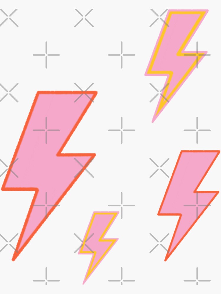 Pink Lightning Bolt Pack Sticker By Keira1122 Redbubble