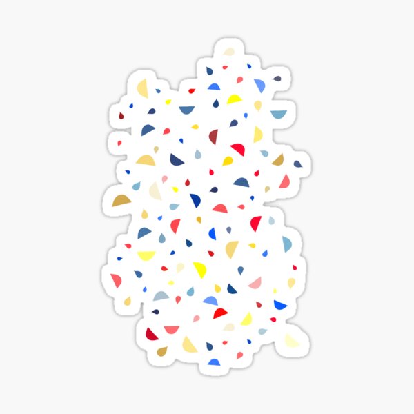 Halfmoon Rain in Blue, Red and Yellow Sticker