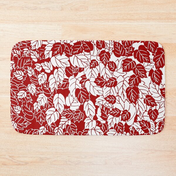 Item preview, Japanese Leaf Print, Dark Red and White designed and sold by Marymarice.