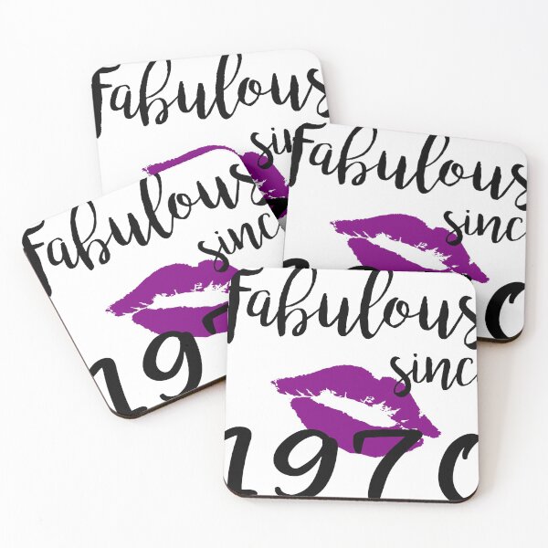 Item preview, Fabulous Since 1970 Glam Birthday Women Glamour Lips Purple Lipstick Lipsing Gift designed and sold by clothesy7.