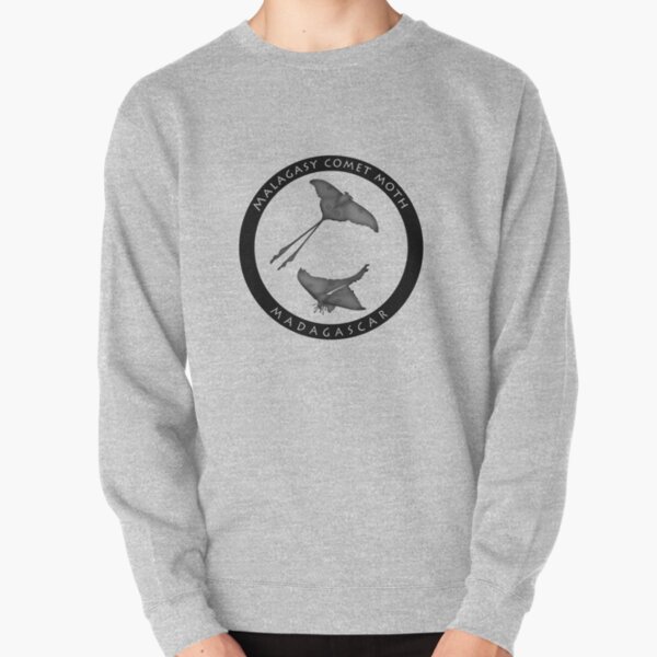 Malagasy comet moth Madagascar wildlife - black print Pullover Sweatshirt