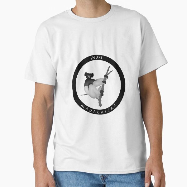 Indri Madagascar wildlife - black print Classic T-Shirt