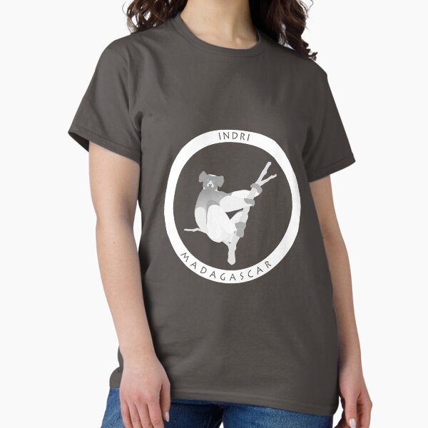 Indri Madagascar wildlife - white print Classic T-Shirt