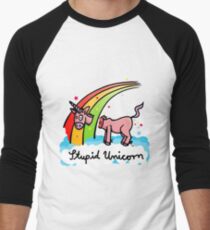 The stupid unicorn loses his head Men's Baseball ¾ T-Shirt