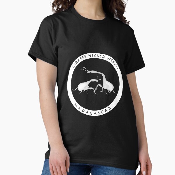 Giraffe-necked weevil Madagascar wildlife - white print Classic T-Shirt