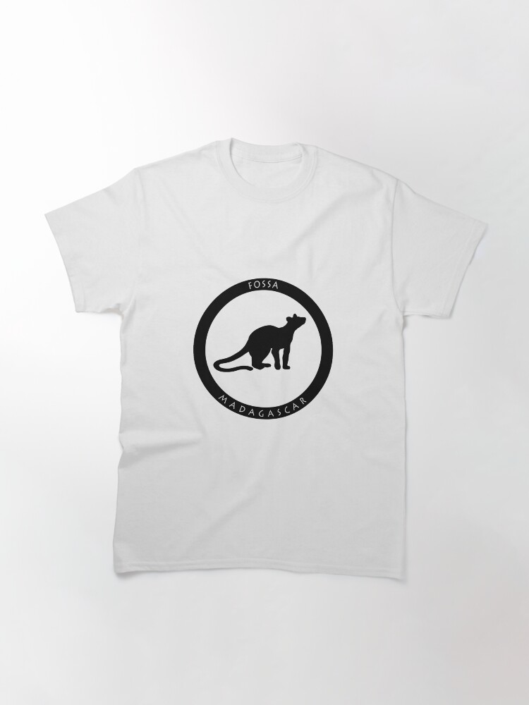 Thumbnail 3 of 7, Classic T-Shirt, Fossa Madagascar wildlife - black print designed and sold by 12images.