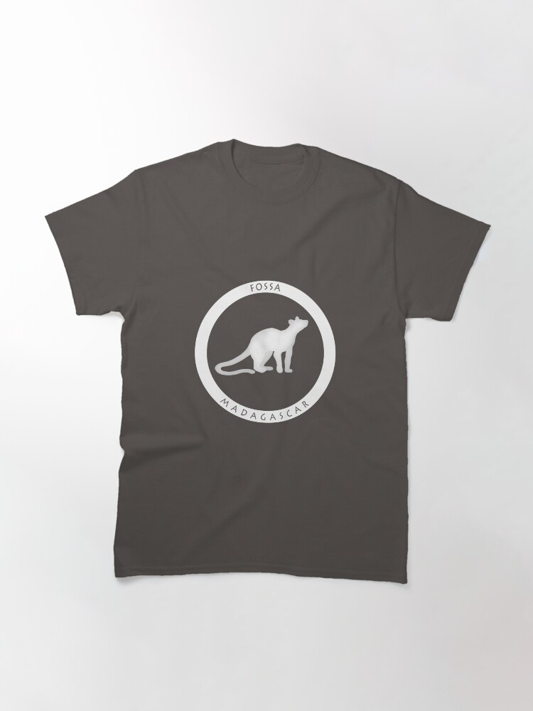 Thumbnail 3 of 7, Classic T-Shirt, Fossa Madagascar wildlife - white print designed and sold by 12images.