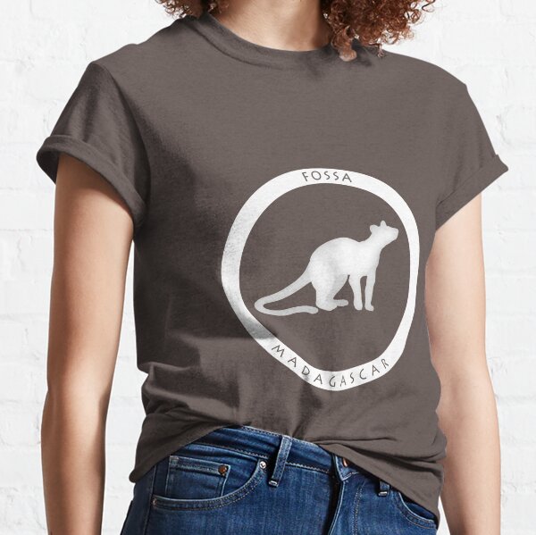 Fossa Madagascar wildlife - white print Classic T-Shirt