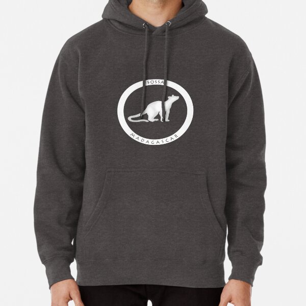 Fossa Madagascar wildlife - white print Pullover Hoodie