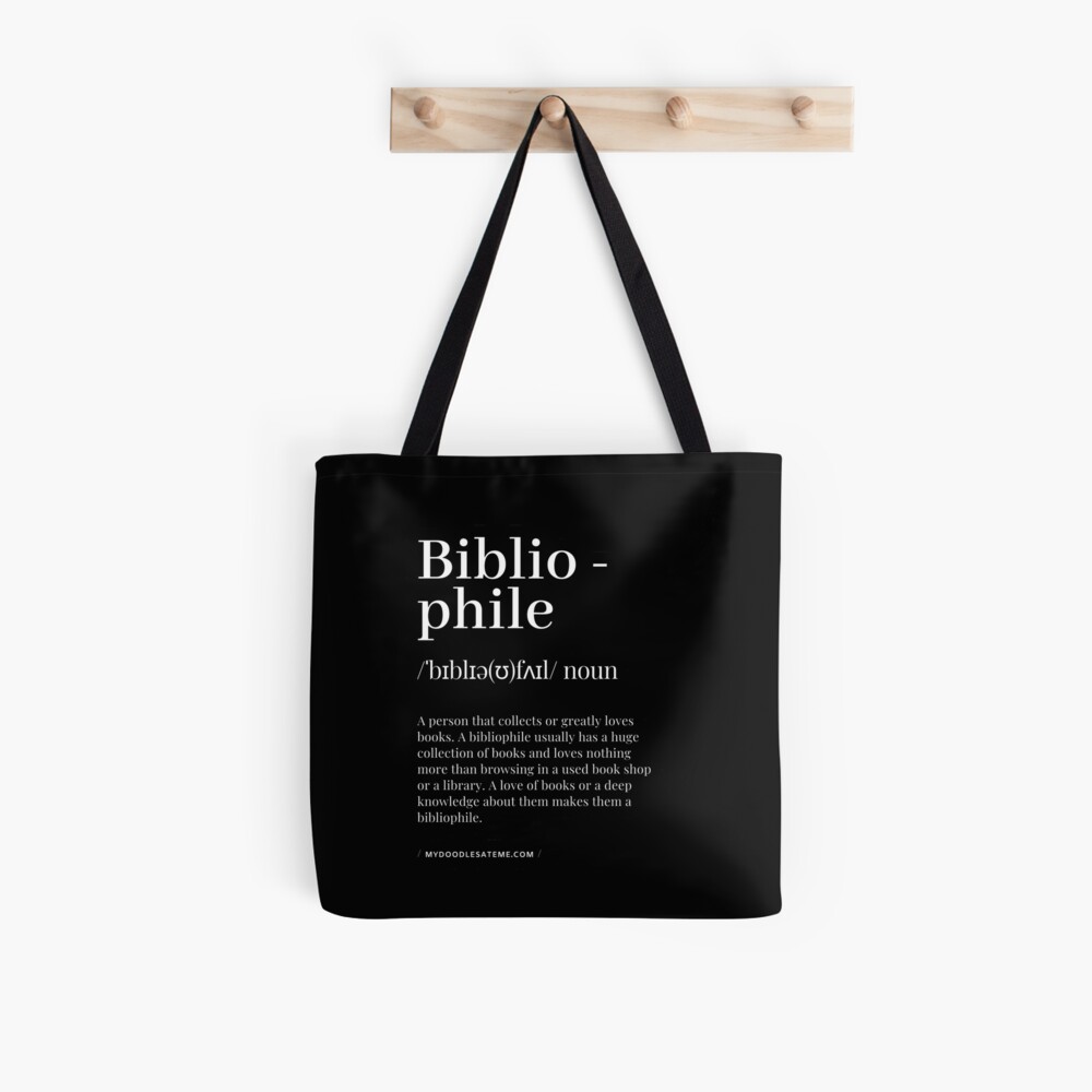 Bibliophile Definition - Noun - Readers Dictionary (Black) Tote Bag
