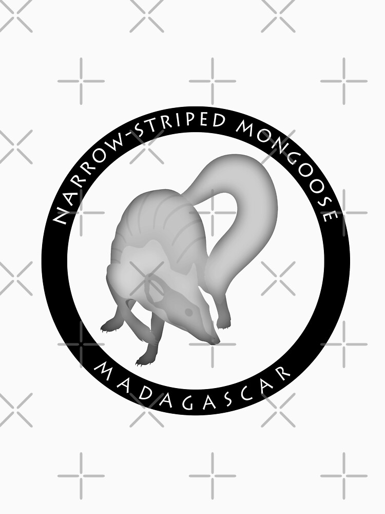 Thumbnail 7 of 7, Classic T-Shirt, Narrow-striped mongoose Madagascar wildlife - black print designed and sold by 12images.