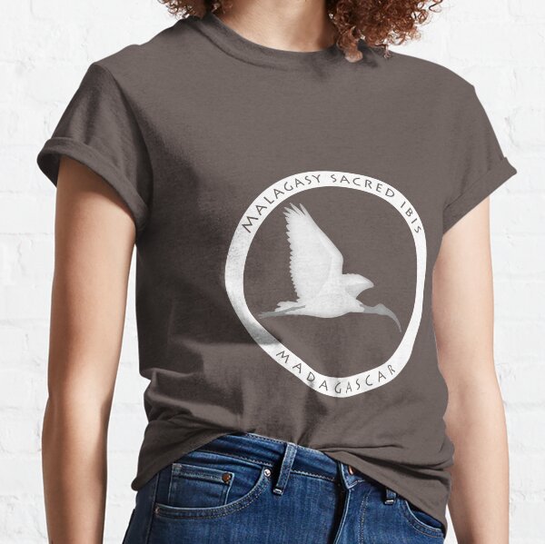 Malagasy sacred ibis Madagascar wildlife - white print Classic T-Shirt