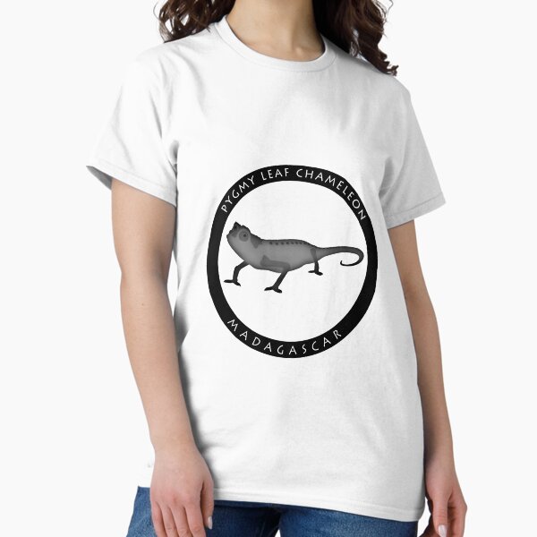 Pygmy leaf chameleon Madagascar wildlife - black print Classic T-Shirt