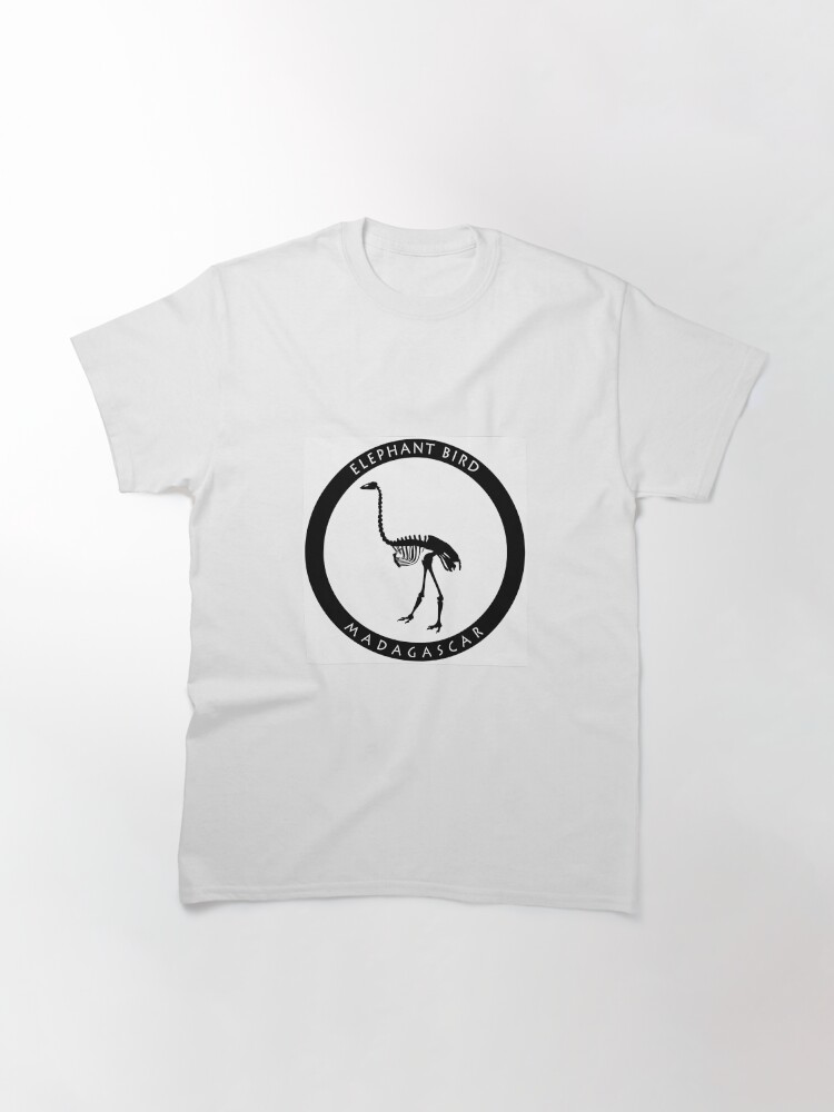 Thumbnail 3 of 7, Classic T-Shirt, Elephant bird Madagascar wildlife - black print designed and sold by 12images.
