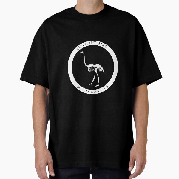 Copy of Elephant bird Madagascar wildlife - black print Oversized T-Shirt