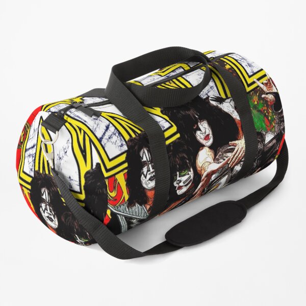 Kiss Band Yellow and Black Grunge Vector Art Duffle Bag