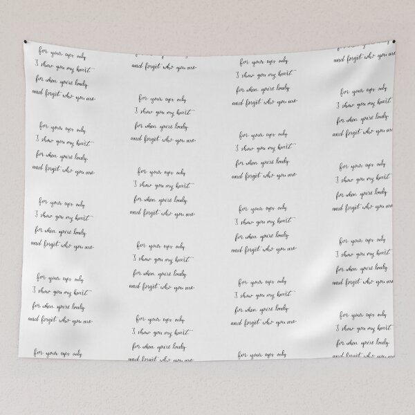Item preview, "For your eyes only, I show you my heart, for when you're lonely and forget who you are" quote from "If I Could Fly" song by One Direction digital lettering designed and sold by averycooluser.