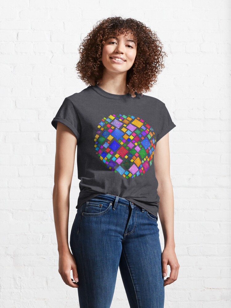 Alternate view of #DeepDream Color Squares Square Visual Areas 5x5K v1448810610 Transparent background Classic T-Shirt